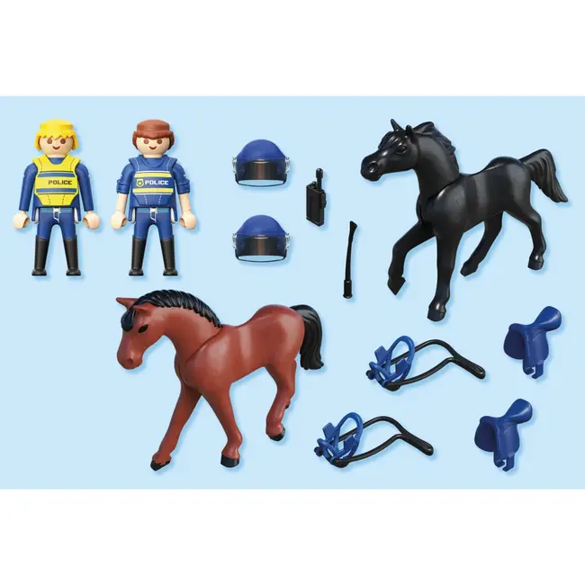 Playmobil - Jucarie de rol Echipaj de politie calare ARTPM71877