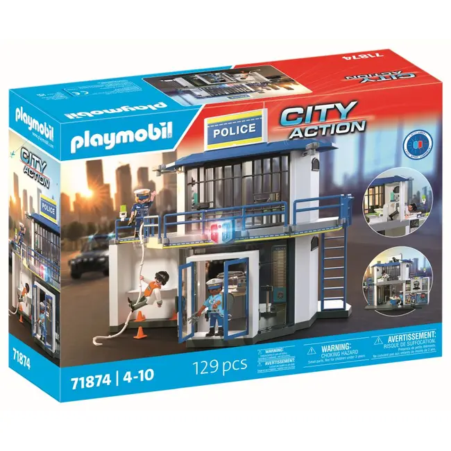 Playmobil - Jucarie de rol Statie de politie cu sala de interogatoriu ARTPM71874