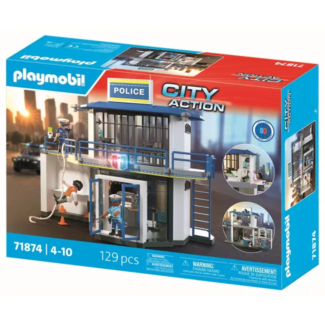 Playmobil - Jucarie de rol Statie de politie cu sala de interogatoriu ARTPM71874