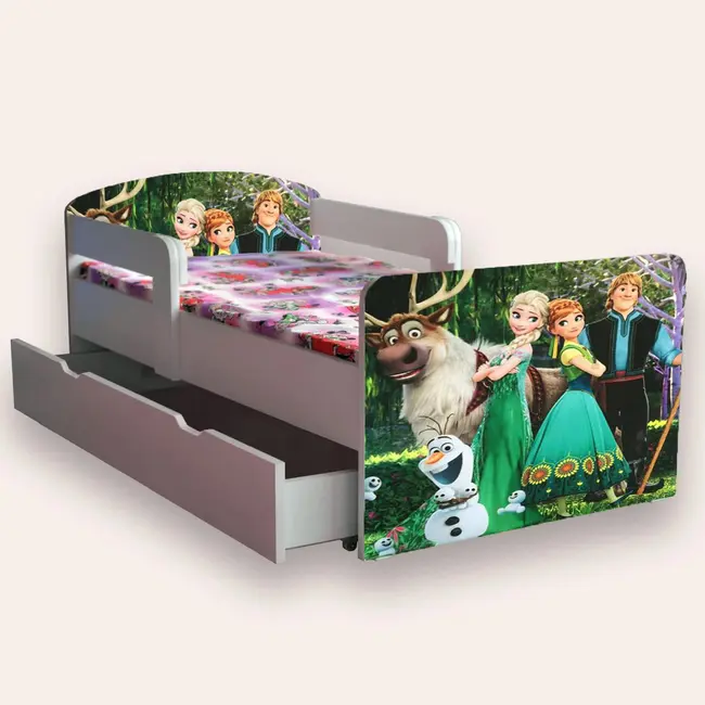 Pat Copii cu FROZEN VARIANTA 2 Mic 2-6 ani 130x60 cm varianta cu sertar Fara saltea CMG51894023192916