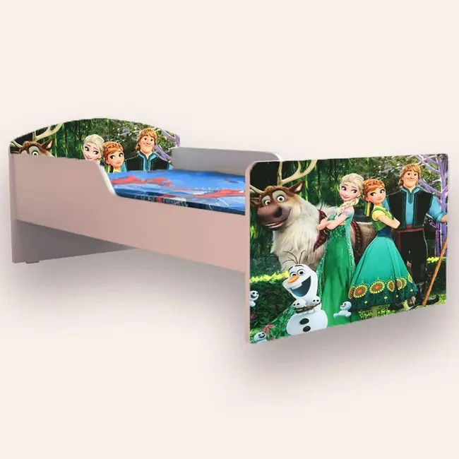 Pat fete Frozen Varianta 2 Mare 2-12 Ani Simplu Cu Saltea Inclusa 160x80 Cmg49440581910868