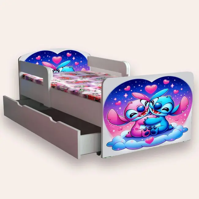 Pat fete Lilo Si Stitch Cu Manere Mic 2-8 Ani Cu Sertar Varianta fara Saltea Cmg49440706953556