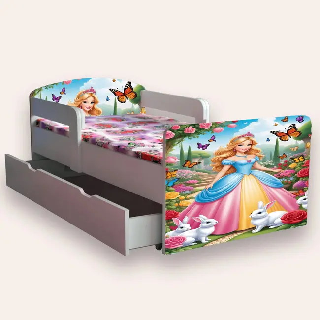 Pat Copii cu PRINTESA Mic 2-6 ani 130x60 cm varianta cu sertar Fara saltea CMG51893911028052