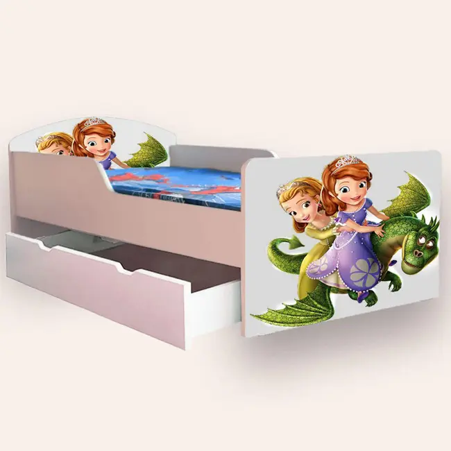 Patut copii de gradinita cu Sofia 2 Mic 2-6 ani 130x60 cm varianta cu sertar Fara saltea CMG51886633615700