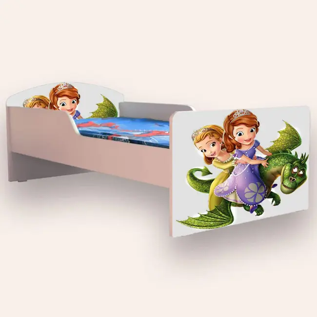 Patut copii de gradinita cu Sofia 2 Mic 2-6 ani 130x60 cm Simplu cu Saltea SafeNest CMG51886633517396