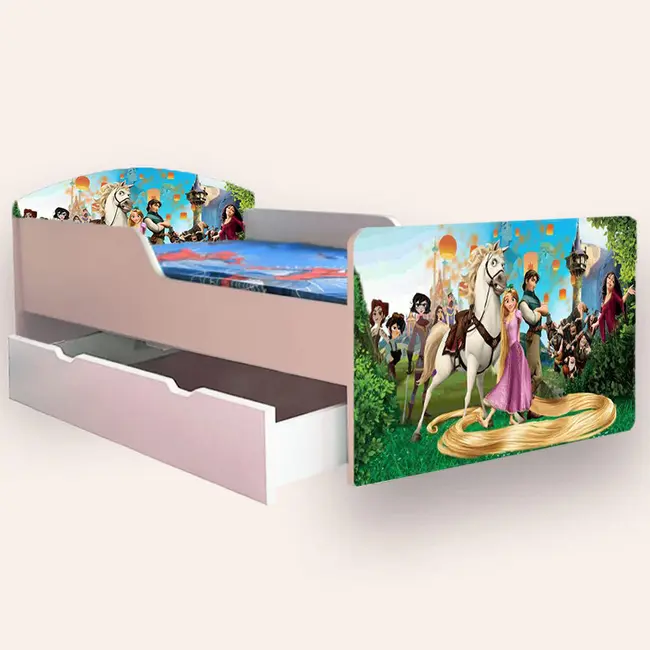 Pat fete Rapunzel Mare 2-12 Ani Cu Sertar Si Saltea Inclusa 160x80 Cmg49440845693268