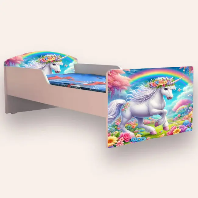 Pat Copii cu UNICORN Varianta 2 Mic 2-6 ani 130x60 cm Simplu Fara saltea CMG51893945631060
