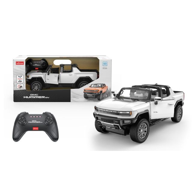 MASINA CU TELECOMANDA GMC HUMMER EV ALB SCARA 1 LA 16 VIVRas93000_Alb
