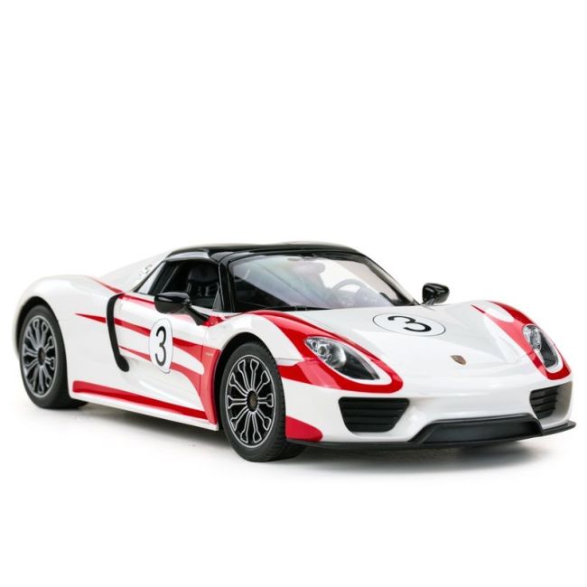 MASINA CU TELECOMANDA PORSCHE 918 SPYDER WEISSACH ALB SCARA 1 LA 14 VIVRas70710_Alb
