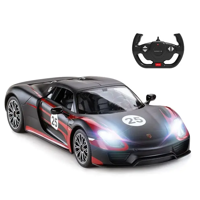 MASINA CU TELECOMANDA PORSCHE 918 SPYDER WEISSACH NEGRU SCARA 1 LA 14 VIVRas70710_Negru