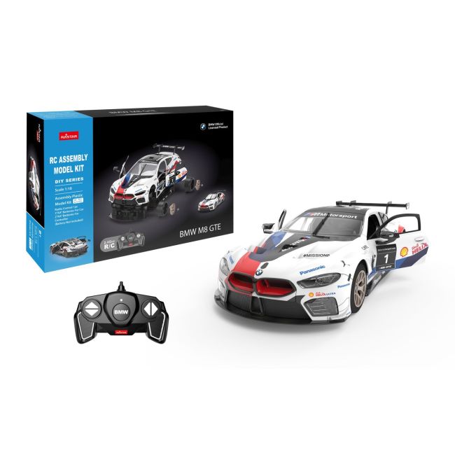 MASINUTA CONSTRUIBILA CU TELECOMANDA BMW M8 GTE SCARA 1 LA 18 VIVRas97200