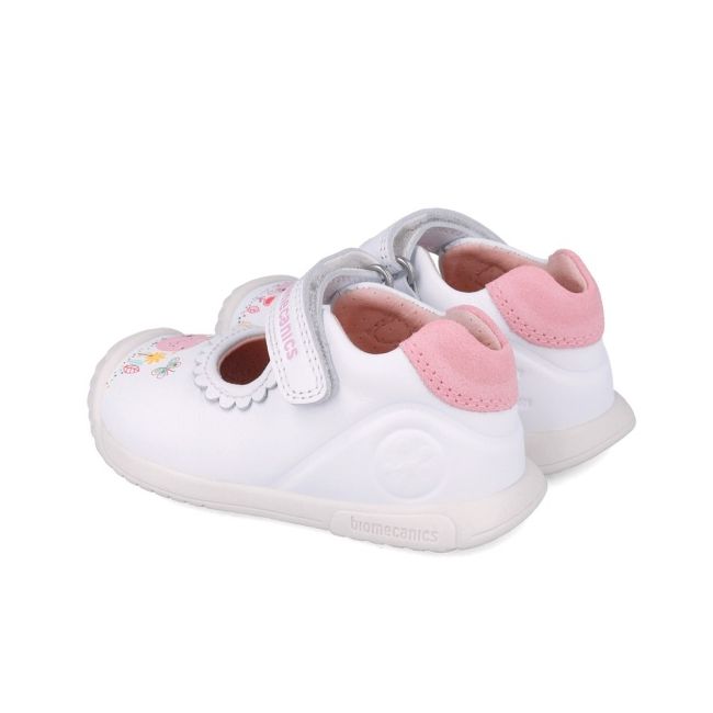 Pantofiori primii pasi pentru fetite biomecanics 252105, alb 252105-b-21