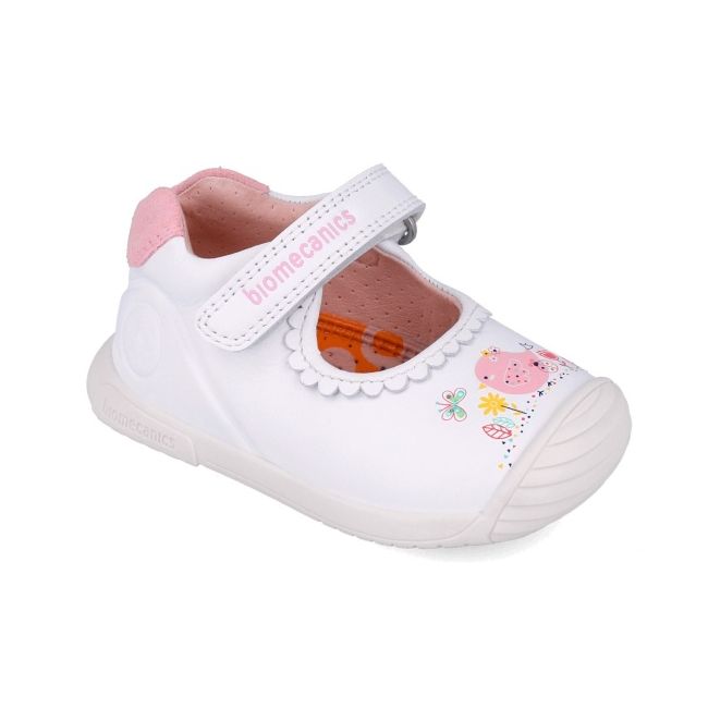 Pantofiori primii pasi pentru fetite biomecanics 252105, alb 252105-b-21