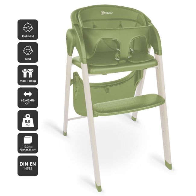 Babygo - scaun de masa 3 in 1 transformabil levels khaki bbbbgo-5109