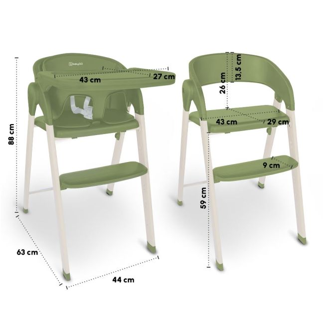 Babygo - scaun de masa 3 in 1 transformabil levels khaki bbbbgo-5109