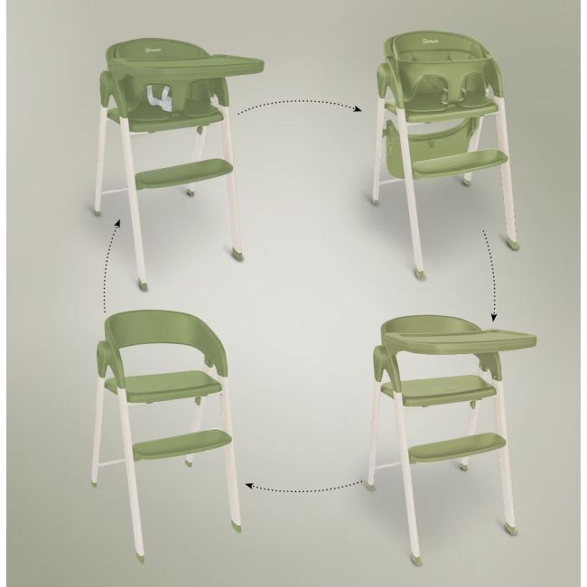 Babygo - scaun de masa 3 in 1 transformabil levels khaki bbbbgo-5109