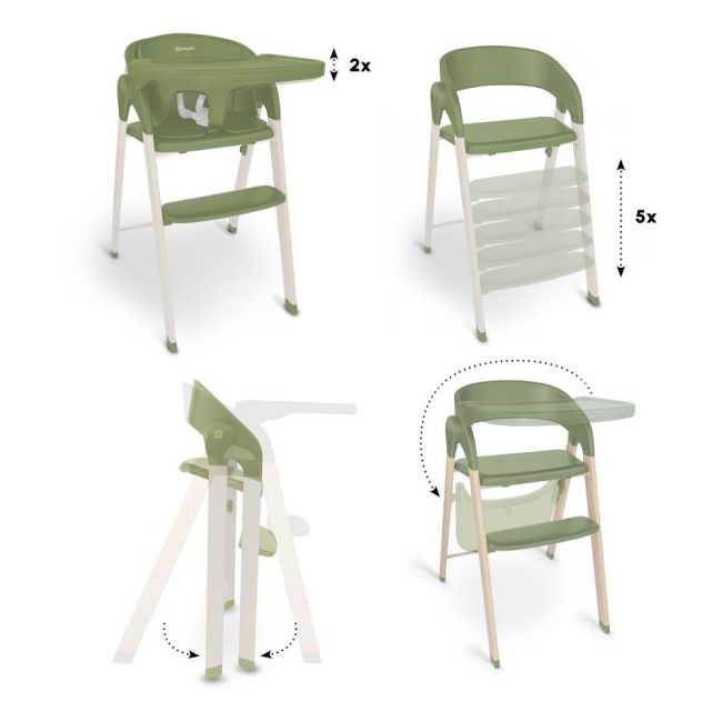 Babygo - scaun de masa 3 in 1 transformabil levels khaki bbbbgo-5109