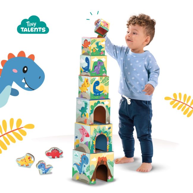 Jucarie de stivuit - turn cu figurine dinozauri sa13202