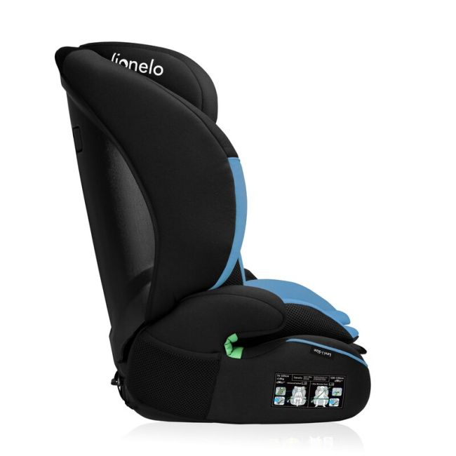 Scaun auto, Lionelo, Levi i-Size, Universal, Instalare FWF, Cu tetiera reglabila in 10 pozitii, Cu spatar detasabil, 76-150 cm, Conform cu R129, Albastru BYNLO-LEVI_I-SIZE_BLUE_COBALT