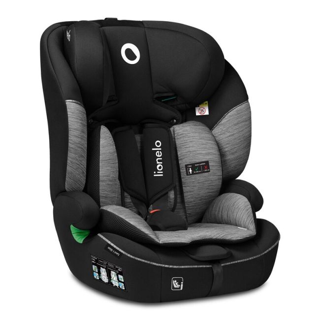 Scaun auto, Lionelo, Levi i-Size, Universal, Instalare FWF, Cu tetiera reglabila in 10 pozitii, Cu spatar detasabil, 76-150 cm, Conform cu R129, Gri BYNLO-LEVI_I-SIZE_BLACK_GREY