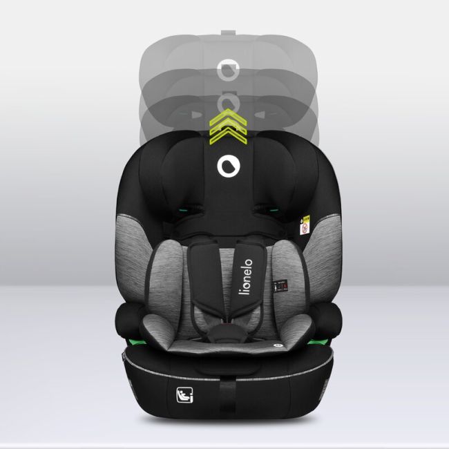 Scaun auto, Lionelo, Levi i-Size, Universal, Instalare FWF, Cu tetiera reglabila in 10 pozitii, Cu spatar detasabil, 76-150 cm, Conform cu R129, Gri BYNLO-LEVI_I-SIZE_BLACK_GREY