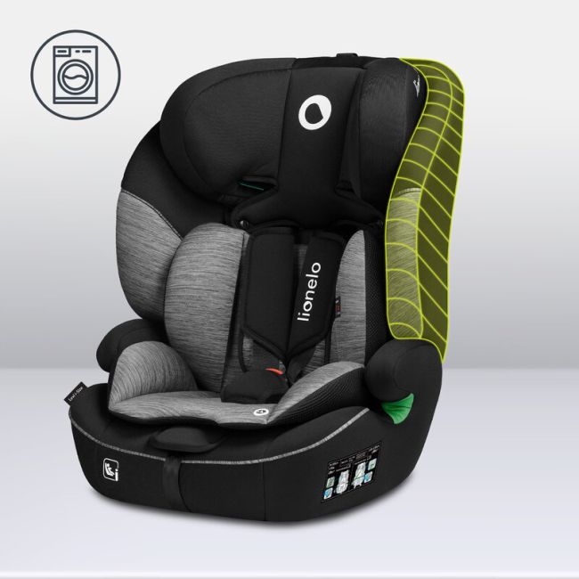 Scaun auto, Lionelo, Levi i-Size, Universal, Instalare FWF, Cu tetiera reglabila in 10 pozitii, Cu spatar detasabil, 76-150 cm, Conform cu R129, Gri BYNLO-LEVI_I-SIZE_BLACK_GREY