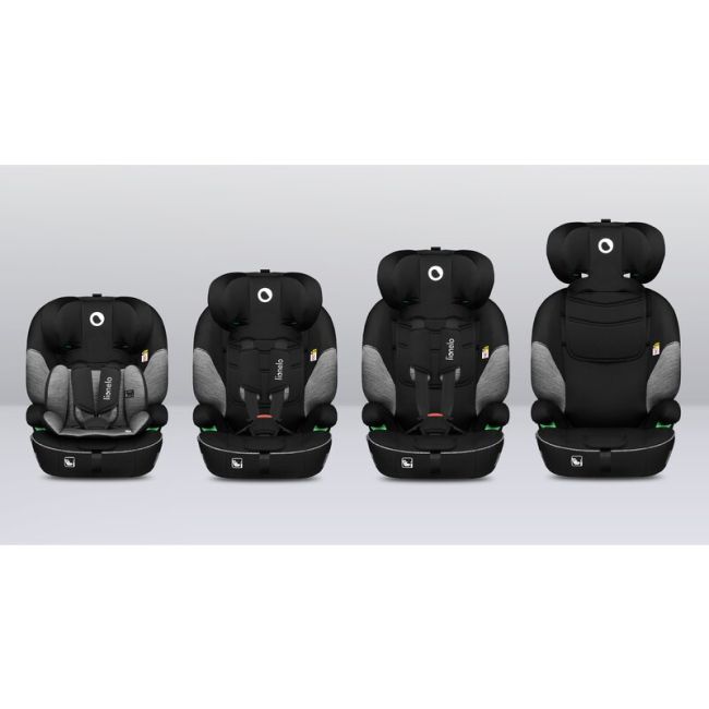 Scaun auto, Lionelo, Levi i-Size, Universal, Instalare FWF, Cu tetiera reglabila in 10 pozitii, Cu spatar detasabil, 76-150 cm, Conform cu R129, Gri BYNLO-LEVI_I-SIZE_BLACK_GREY