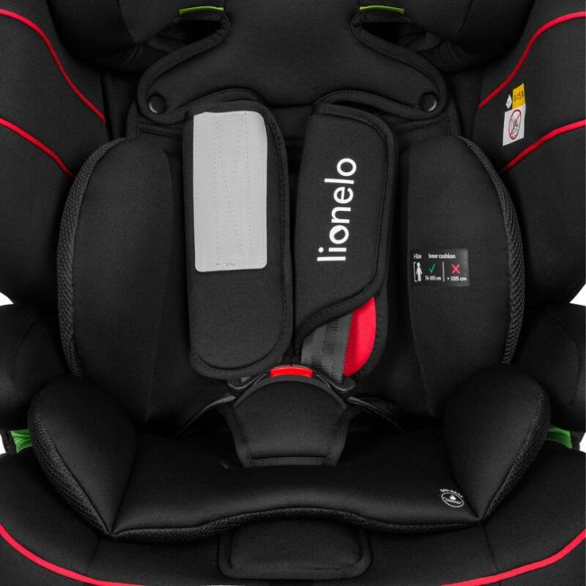 Scaun auto, Lionelo, Levi i-Size, Universal, Instalare FWF, Cu tetiera reglabila in 10 pozitii, Cu spatar detasabil, 76-150 cm, Conform cu R129, Negru BYNLO-LEVI_I-SIZE_SPORTY_BLACK