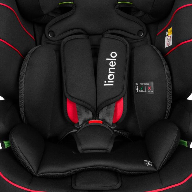 Scaun auto, Lionelo, Levi i-Size, Universal, Instalare FWF, Cu tetiera reglabila in 10 pozitii, Cu spatar detasabil, 76-150 cm, Conform cu R129, Negru BYNLO-LEVI_I-SIZE_SPORTY_BLACK