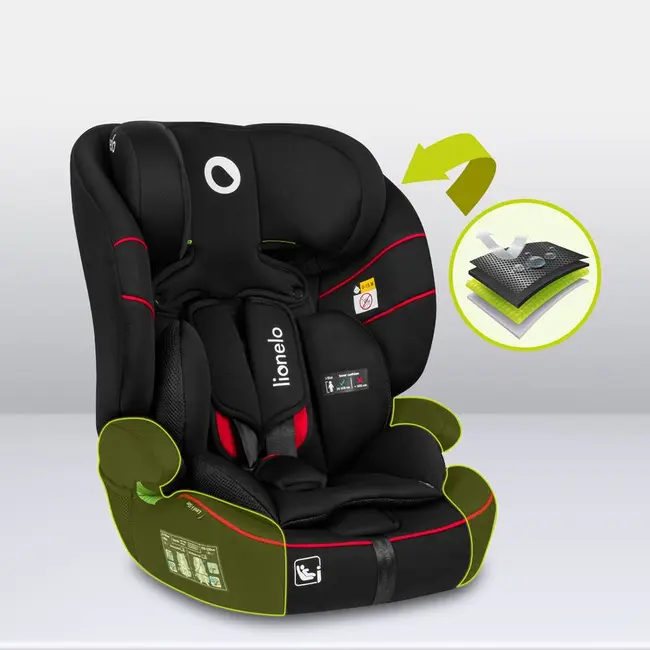 Scaun auto, Lionelo, Levi i-Size, Universal, Instalare FWF, Cu tetiera reglabila in 10 pozitii, Cu spatar detasabil, 76-150 cm, Conform cu R129, Negru BYNLO-LEVI_I-SIZE_SPORTY_BLACK