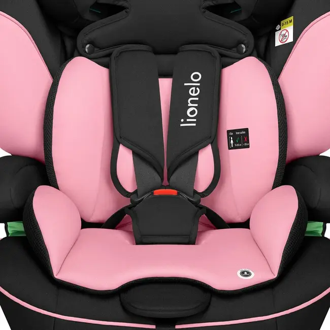 Scaun auto, Lionelo, Levi i-Size, Universal, Instalare FWF, Cu tetiera reglabila in 10 pozitii, Cu spatar detasabil, 76-150 cm, Conform cu R129, Roz BYNLO-LEVI_I-SIZE_PINK_BABY