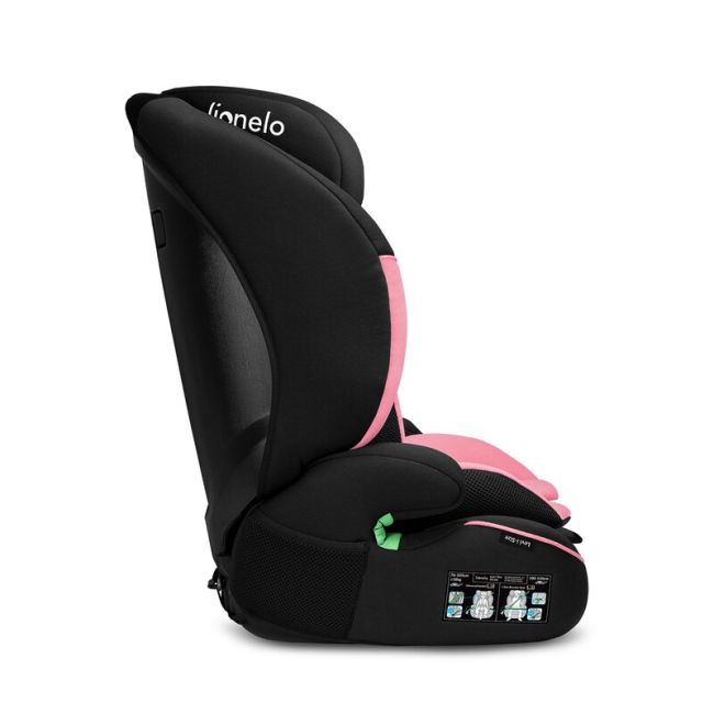 Scaun auto, Lionelo, Levi i-Size, Universal, Instalare FWF, Cu tetiera reglabila in 10 pozitii, Cu spatar detasabil, 76-150 cm, Conform cu R129, Roz BYNLO-LEVI_I-SIZE_PINK_BABY