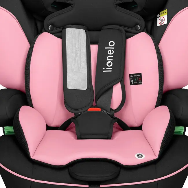 Scaun auto, Lionelo, Levi i-Size, Universal, Instalare FWF, Cu tetiera reglabila in 10 pozitii, Cu spatar detasabil, 76-150 cm, Conform cu R129, Roz BYNLO-LEVI_I-SIZE_PINK_BABY