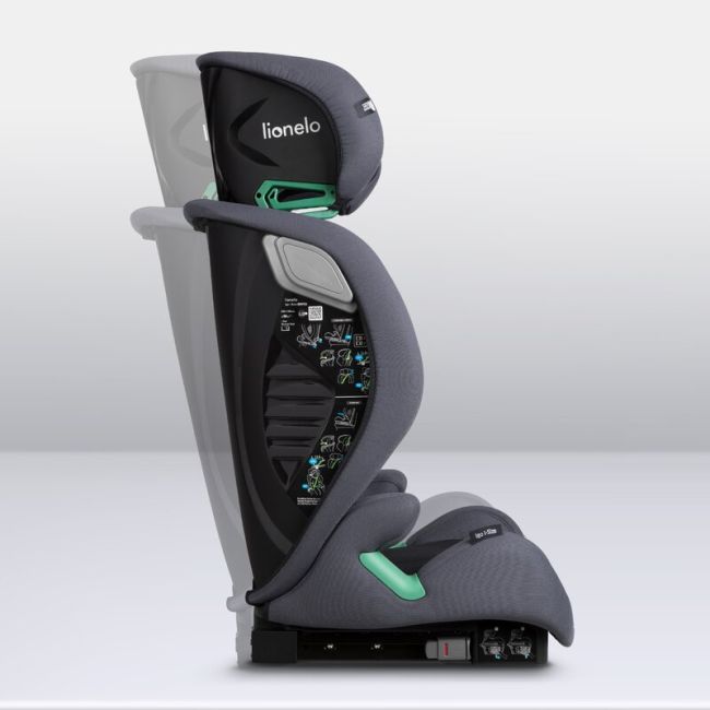 Scaun auto, Lionelo, i-Size Igo, 100- 150 cm, Cu isofix, Protectie laterala, Ajustare spatar in 2 pozitii, Tetiera Tri-Guard reglabila in 11 pozitii, Conform cu standardul european de securitate R129, Gri BYNLO-IGO_I-SIZE_GREY_GRAPHITE