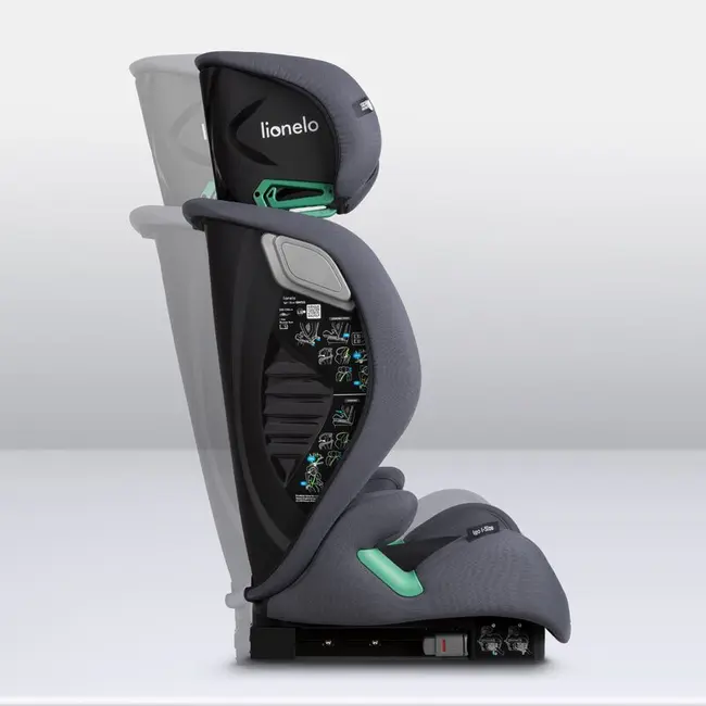 Scaun auto, Lionelo, i-Size Igo, 100- 150 cm, Cu isofix, Protectie laterala, Ajustare spatar in 2 pozitii, Tetiera Tri-Guard reglabila in 11 pozitii, Conform cu standardul european de securitate R129, Gri BYNLO-IGO_I-SIZE_GREY_GRAPHITE