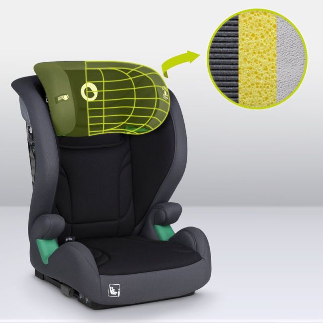 Scaun auto, Lionelo, i-Size Igo, 100- 150 cm, Cu isofix, Protectie laterala, Ajustare spatar in 2 pozitii, Tetiera Tri-Guard reglabila in 11 pozitii, Conform cu standardul european de securitate R129, Gri BYNLO-IGO_I-SIZE_GREY_GRAPHITE