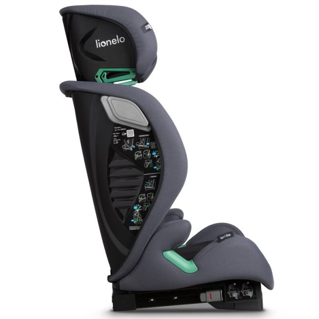 Scaun auto, Lionelo, i-Size Igo, 100- 150 cm, Cu isofix, Protectie laterala, Ajustare spatar in 2 pozitii, Tetiera Tri-Guard reglabila in 11 pozitii, Conform cu standardul european de securitate R129, Gri BYNLO-IGO_I-SIZE_GREY_GRAPHITE