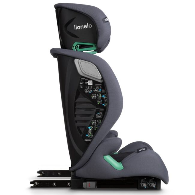 Scaun auto, Lionelo, i-Size Igo, 100- 150 cm, Cu isofix, Protectie laterala, Ajustare spatar in 2 pozitii, Tetiera Tri-Guard reglabila in 11 pozitii, Conform cu standardul european de securitate R129, Gri BYNLO-IGO_I-SIZE_GREY_GRAPHITE