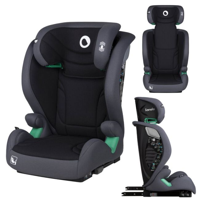Scaun auto, Lionelo, i-Size Igo, 100- 150 cm, Cu isofix, Protectie laterala, Ajustare spatar in 2 pozitii, Tetiera Tri-Guard reglabila in 11 pozitii, Conform cu standardul european de securitate R129, Gri BYNLO-IGO_I-SIZE_GREY_GRAPHITE
