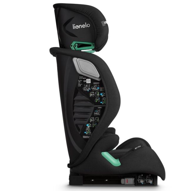 Scaun auto, Lionelo, i-Size Igo, 100- 150 cm, Cu isofix, Protectie laterala, Ajustare spatar in 2 pozitii, Tetiera Tri-Guard reglabila in 11 pozitii, Conform cu standardul european de securitate R129, Negru BYNLO-IGO_I-SIZE_BLACK_CARBON