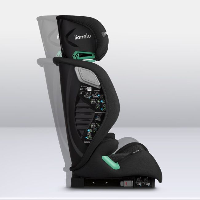 Scaun auto, Lionelo, i-Size Igo, 100- 150 cm, Cu isofix, Protectie laterala, Ajustare spatar in 2 pozitii, Tetiera Tri-Guard reglabila in 11 pozitii, Conform cu standardul european de securitate R129, Negru BYNLO-IGO_I-SIZE_BLACK_CARBON