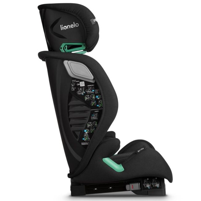 Scaun auto, Lionelo, i-Size Igo, 100- 150 cm, Cu isofix, Protectie laterala, Ajustare spatar in 2 pozitii, Tetiera Tri-Guard reglabila in 11 pozitii, Conform cu standardul european de securitate R129, Negru BYNLO-IGO_I-SIZE_BLACK_CARBON