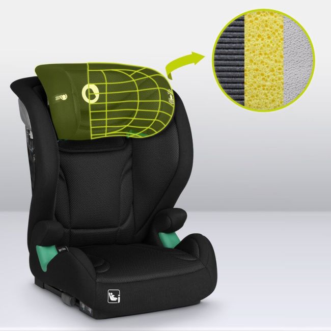 Scaun auto, Lionelo, i-Size Igo, 100- 150 cm, Cu isofix, Protectie laterala, Ajustare spatar in 2 pozitii, Tetiera Tri-Guard reglabila in 11 pozitii, Conform cu standardul european de securitate R129, Negru BYNLO-IGO_I-SIZE_BLACK_CARBON