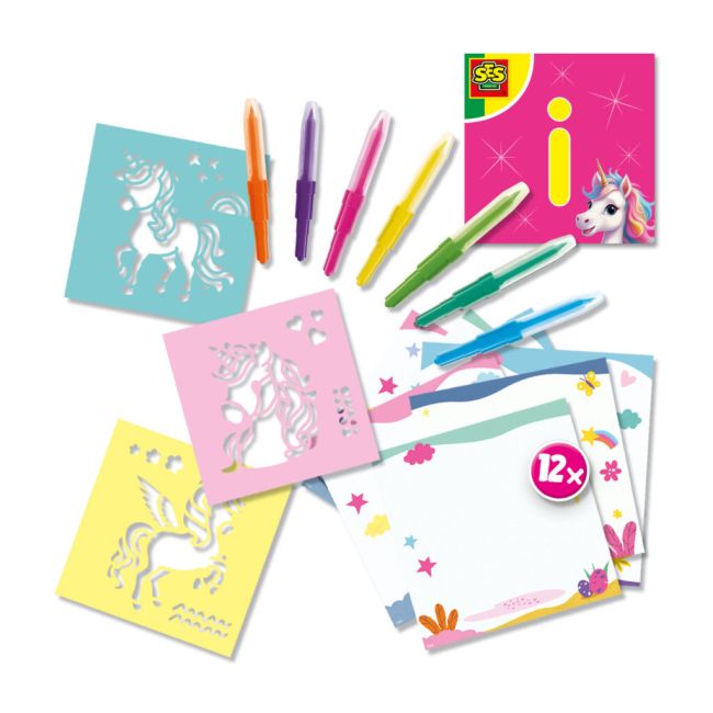 Set creativ carioci cu aerograf - unicorni sa14725