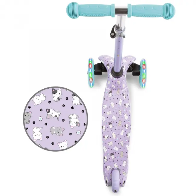 Trotineta Copii, Reglabila, Roti Luminoase, Uno Kitty, 3+ Ani, Pana La 25 Kg, Kidwell Pjbhubauno02a2