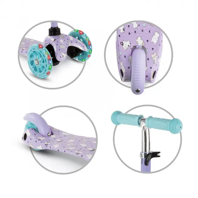 Trotineta Copii, Reglabila, Roti Luminoase, Uno Kitty, 3+ Ani, Pana La 25 Kg, Kidwell Pjbhubauno02a2