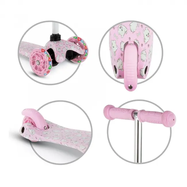 Trotineta Copii, Reglabila, Roti Luminoase, Uno Puppy, 3+ Ani, Pana La 25 Kg, Kidwell Pjbhubauno02a4