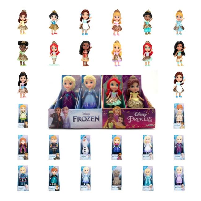 Disney Princess - Mini papusi printese Disney si Frozen, 8 cm BKF217584