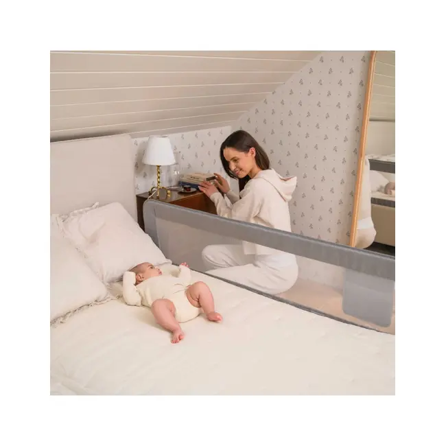 Bariera de siguranta rabatabila pentru pat, Momi Lexi XL Plus - Beige KRTAKCE00062