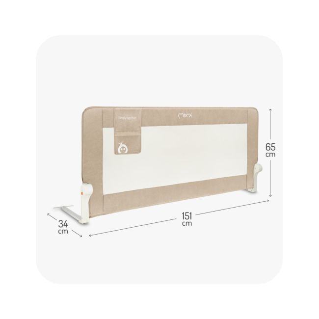 Bariera de siguranta rabatabila pentru pat, Momi Lexi XL Plus - Beige KRTAKCE00062